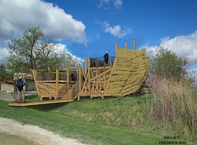 Tadashi Kawamata - Les Sentiers de l'eau - en cours Camargue
