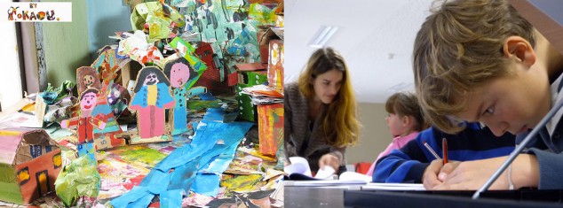 Flavie Darchen/Okaou, Maquette et film d'animation (15min), 2008. Réalisés avec des enfants à Cazuca, Colombie 